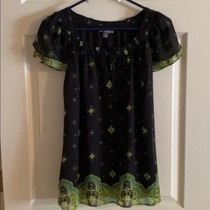 Sheer black blouse, size medium